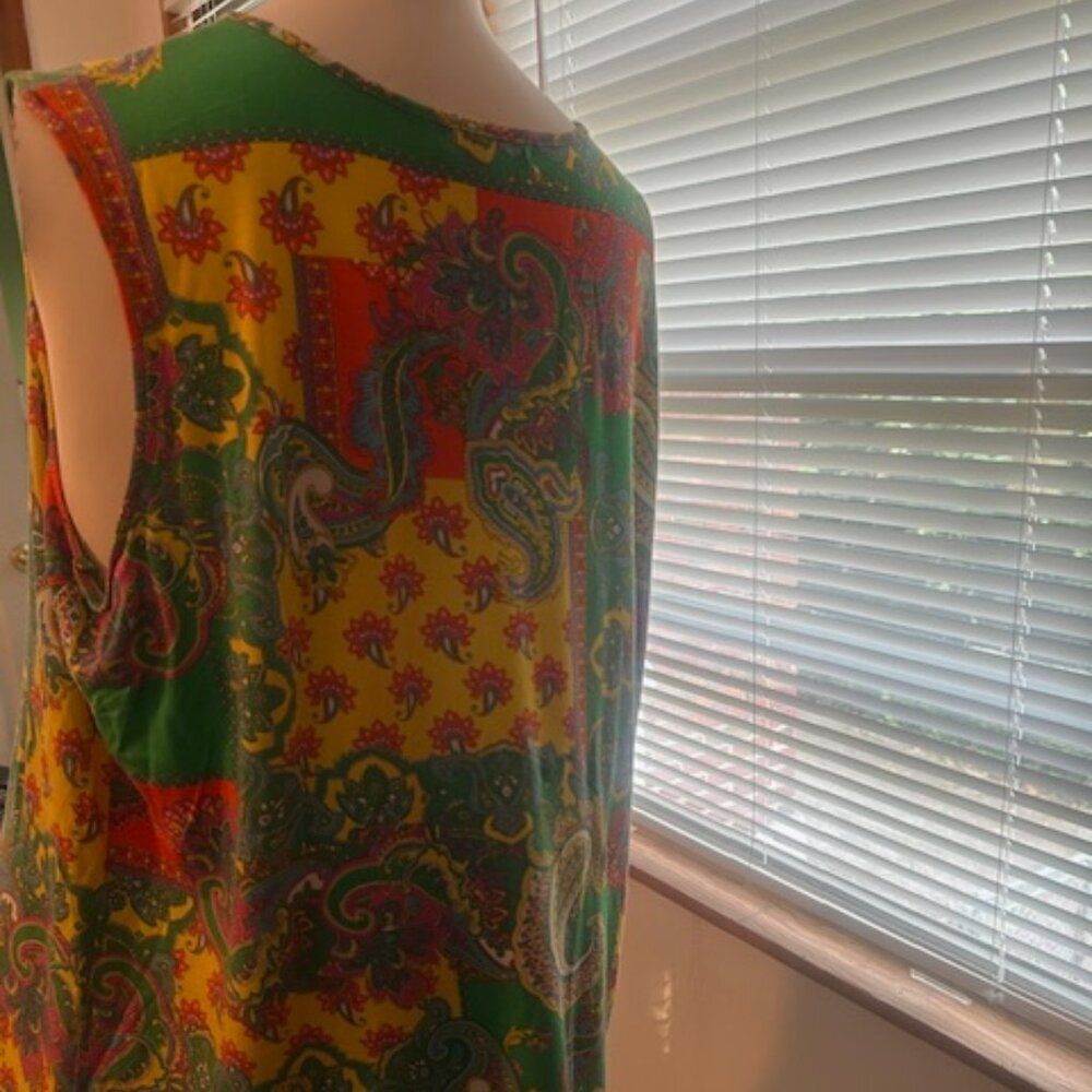 Chaps Multi-color Paisley peep-hole front top, size XXL - Picture 3 of 4